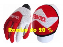 Pack gants & Genouillères Reno Tex rouge & blanc