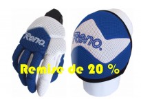 Pack gants & genouillères en bleu & blanc