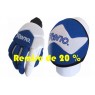 Pack gants & genouillères en bleu & blanc