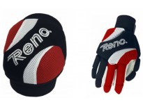 Pack gants & genouill&egrave;res en noir & rouge & blanc (Remise 10 %)