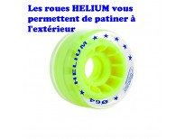 Jeu de 8 roues Roll line Hélium translucide & jaune