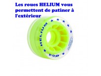 Jeu de 8 roues Roll line Hélium translucide & jaune