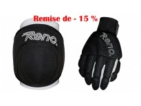 Pack Reno gant et genouillères TEX en noir 