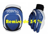 Pack gants & genouillères Reno TEX en bleu & noir & blanc