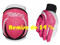 Pack Gants & genouillères Reno TEX en rose