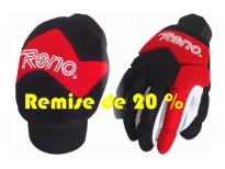 Pack gants & genouillères en noir & rouge