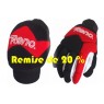 Pack gants & genouillères en noir & rouge